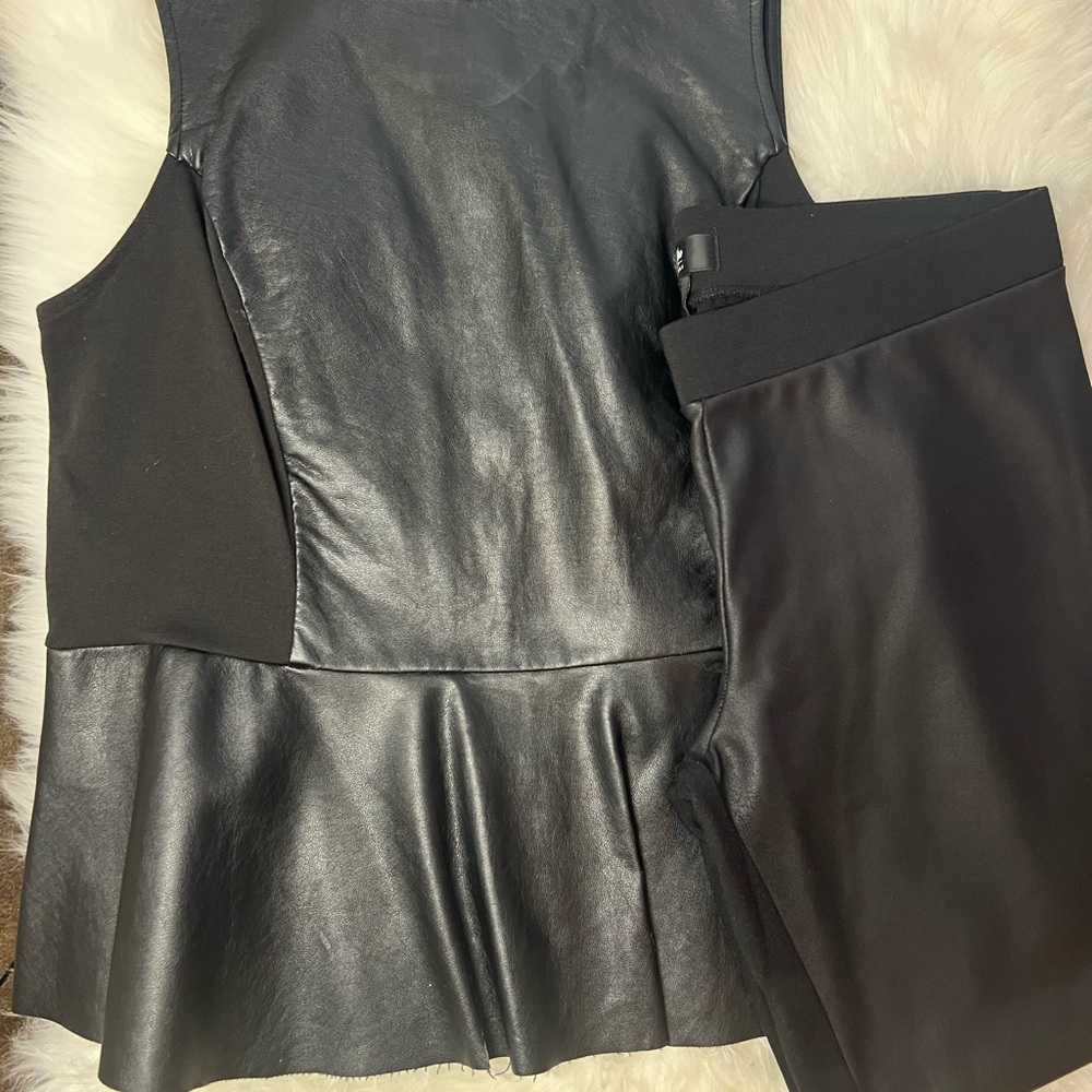 Faux Leather two piece set